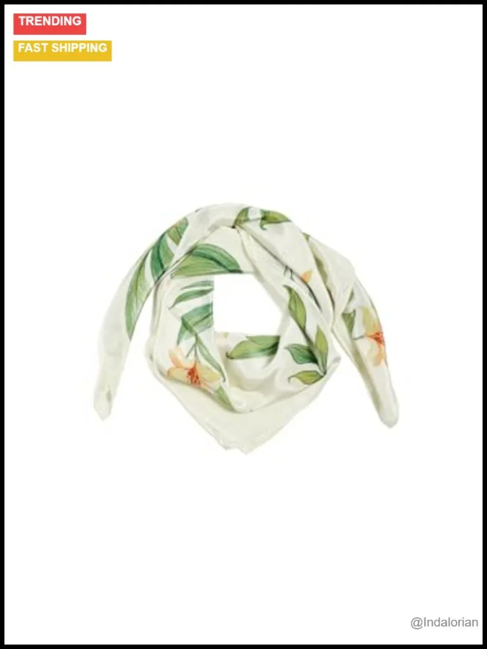 Lightweight Satin Bird Print Fashion Scarf 29.5in Square